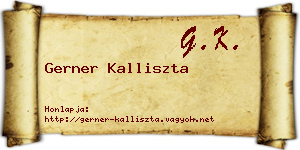 Gerner Kalliszta névjegykártya